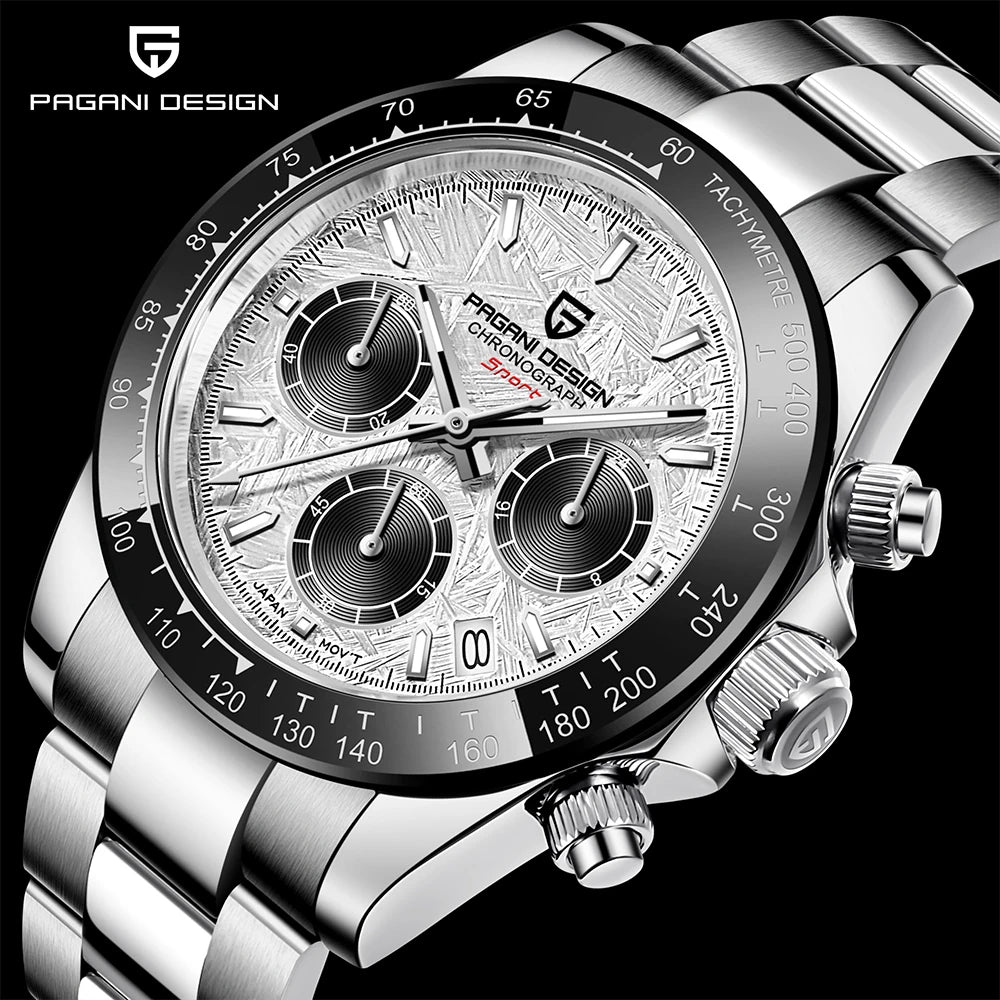 Elegant Meteorite Dial Men’s Quartz Watch — A Celestial Statement in Every Shade