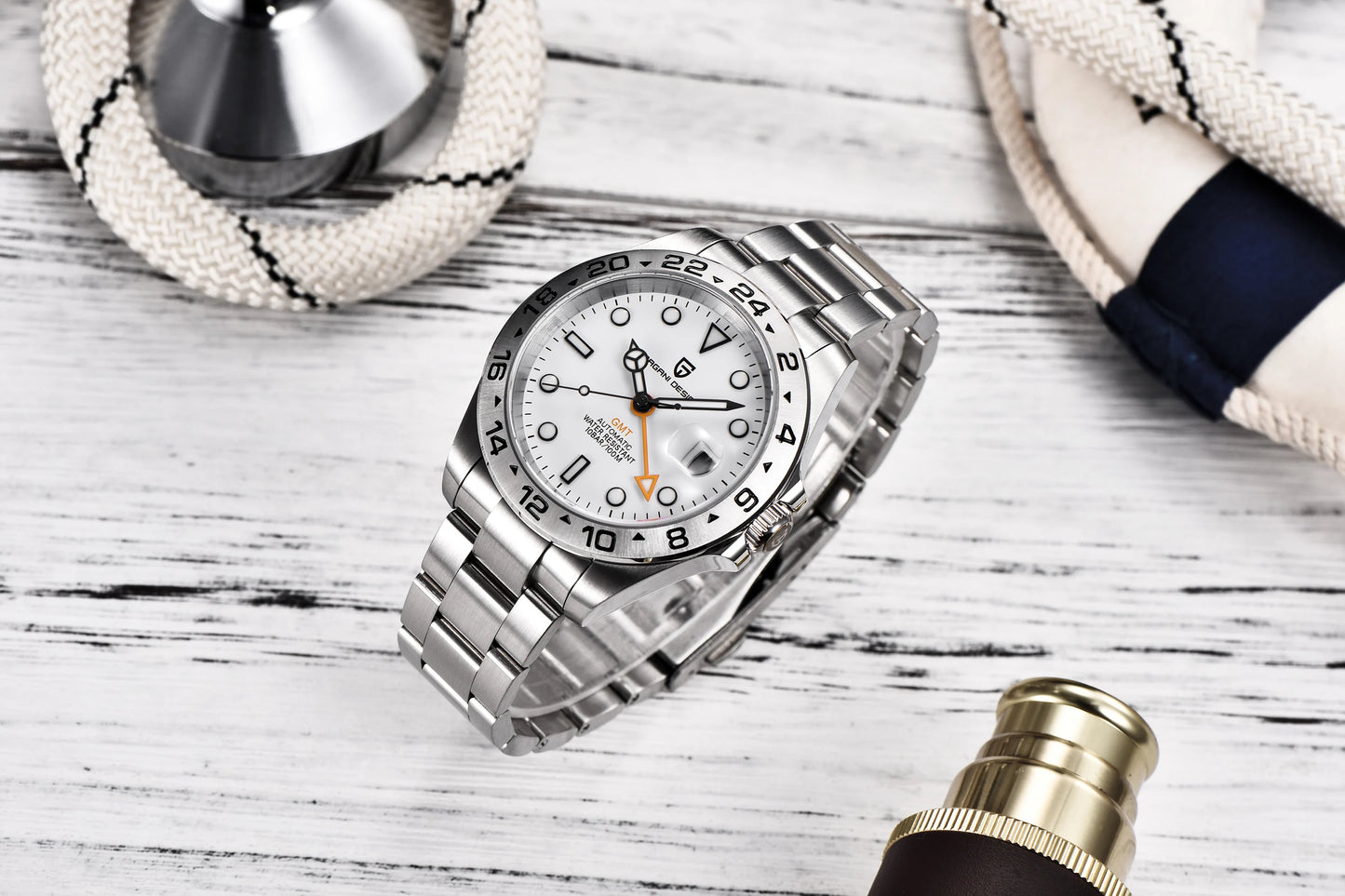 2024 GMT Horizon — White Dial & Silver Stainless Steel
