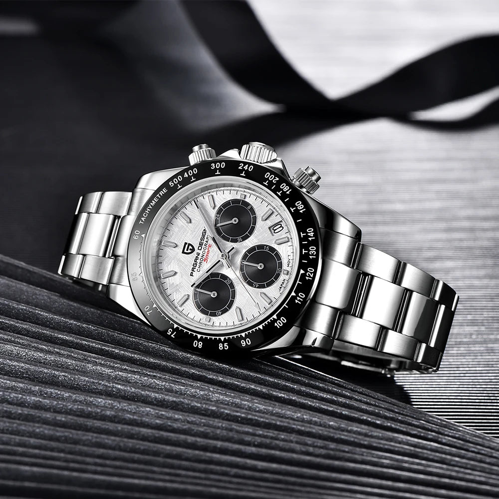 Elegant Meteorite Dial Men’s Quartz Watch — A Celestial Statement in Every Shade