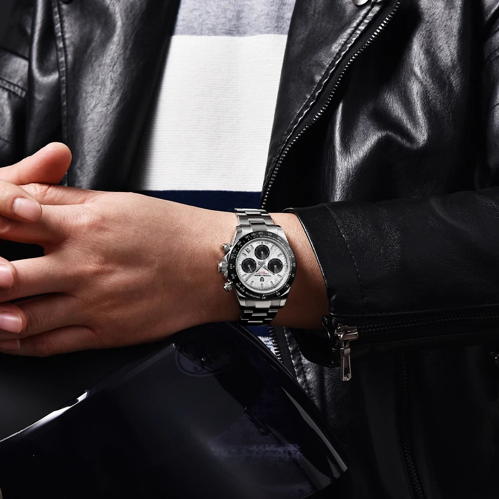 Elegant Meteorite Dial Men’s Quartz Watch — A Celestial Statement in Every Shade