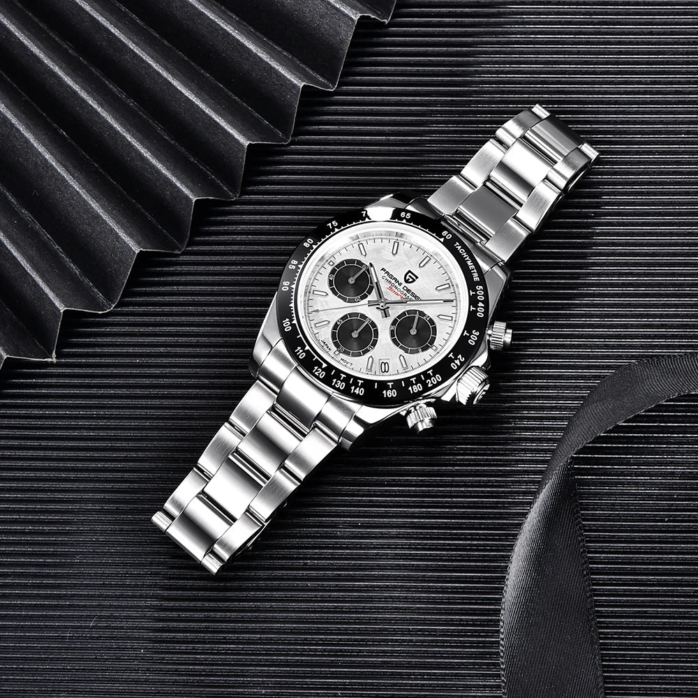 Elegant Meteorite Dial Men’s Quartz Watch — A Celestial Statement in Every Shade