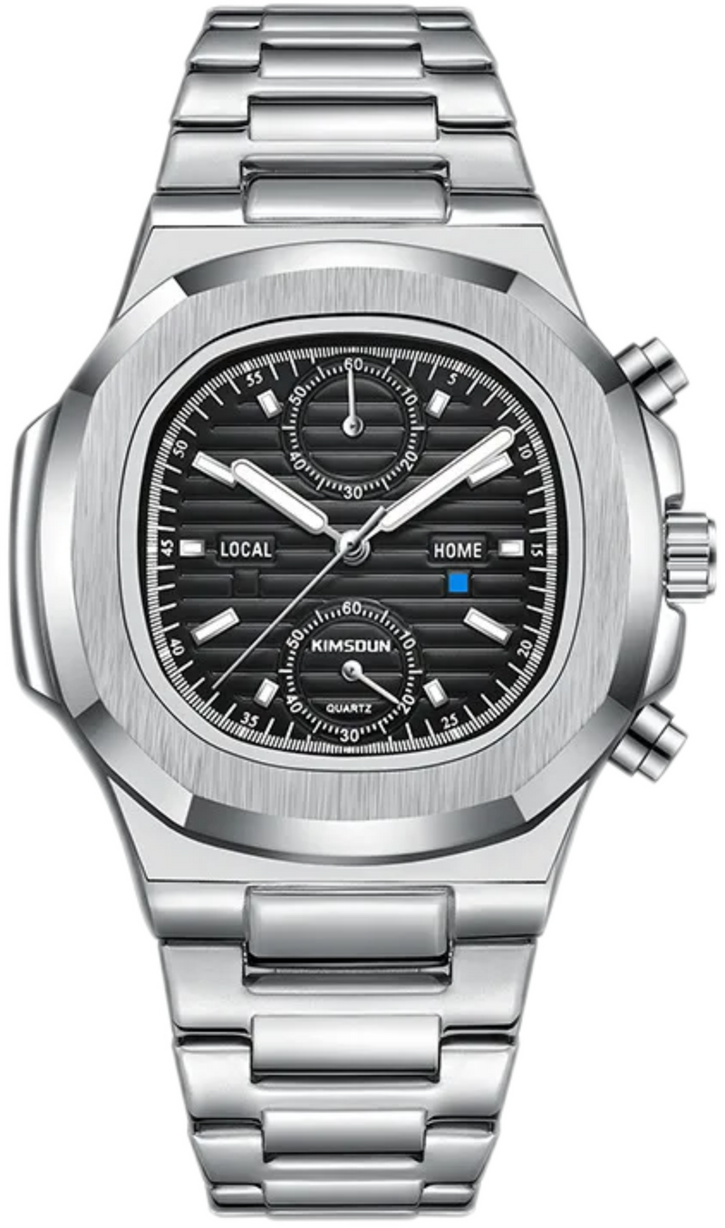 Luxury watch — Nightlight Chrono — Luxury Quartz Sports Watch — Premium Steel — Swiss Automatic