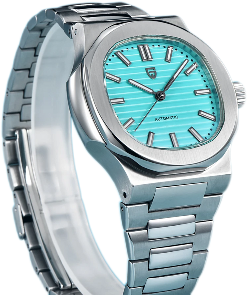 Luxury watch — Azure Horizon — Elegant Sky Blue Serenity — Premium Steel — Swiss Automatic