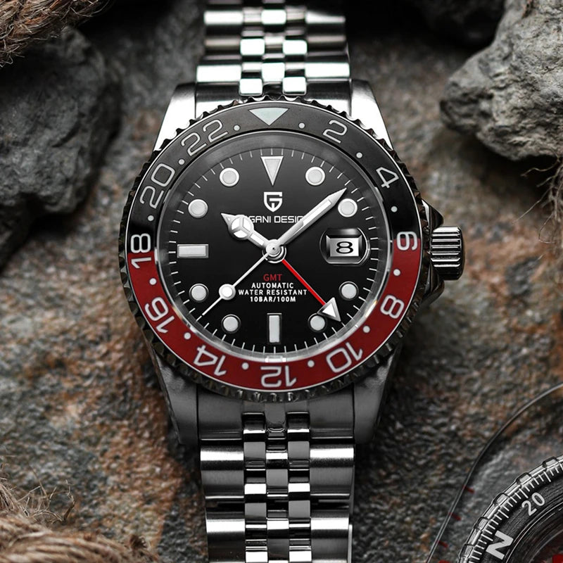 Luxury watch — Aurum Diver — 40mm Luxury GMT Automatic — Premium Steel — Swiss Automatic