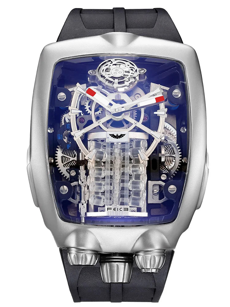 Red Supercar Mechanical Watch Inspired by Car Engine