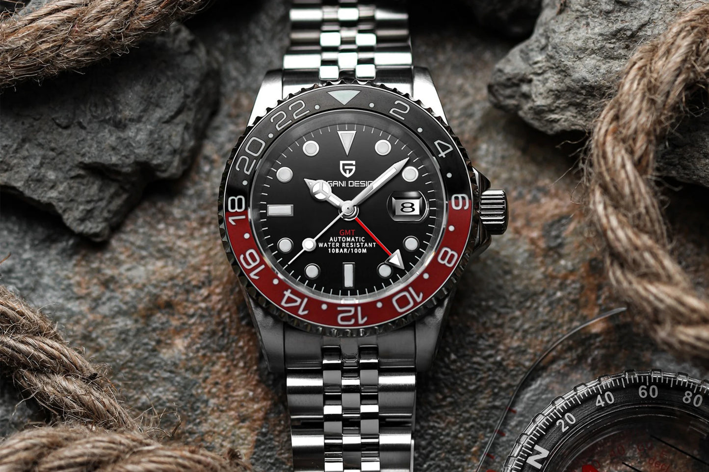 Aurum Diver — 40mm Luxury GMT Automatic